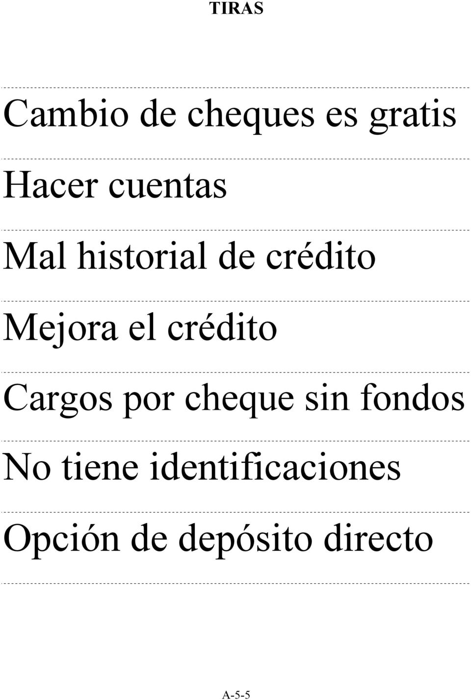 crédito Cargos por cheque sin fondos No