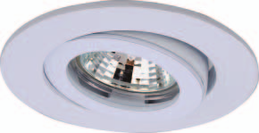 Downlight para lampara dicroica Small clicroic-lamp downlight SERIE 381/382/383 SERIE 381 Aro empotrable realizado en Zamak, con diámetro 80 mm para lámpara QR-CBC51/50W.