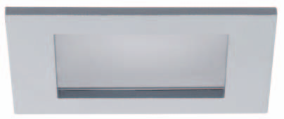Downlight para lampara dicroica Small dicroic-lamp downlight SERIE 385 SERIE 385 Empotrable cuadrado realizado integramente en chapa de acero pulido, disponible en color blanco (Ref. 001) o gris (Ref.