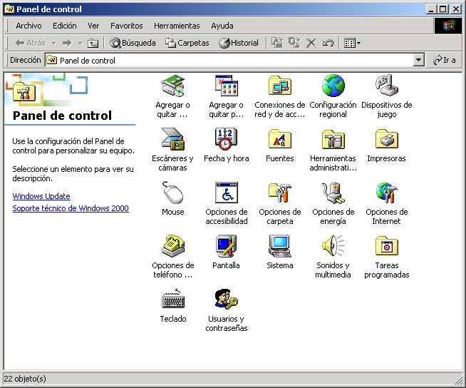 Si ya instaló el software anteriormente En Windows 2000 En S1100, Windows 2000 no es soportado. 1. Seleccione el menú [Inicio] [Configuración] [Panel de control] [Agregar o quitar programas].