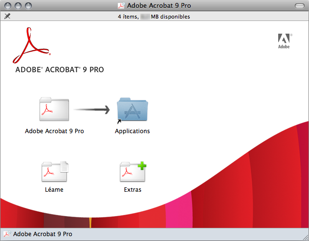 Instalar en Mac OS Adobe Acrobat Instale Adobe Acrobat realizando el siguiente procedimiento: El DVD-ROM de Adobe Acrobat para Mac OS es suministrado con S1500M.