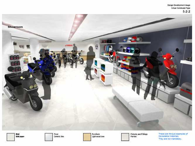 Imagen del desarrollo del diseño Tipo de negocio urbano 5-2-2 Exhibición Pared Papel para pared Piso Cerámica Muebles