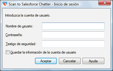 Publicar en Salesforce Chatter Publicar en Salesforce Chatter Esta sección le explica acerca de cómo publicar la imagen digitalizada como un archivo PDF o JPEG en Salesforce Chatter.