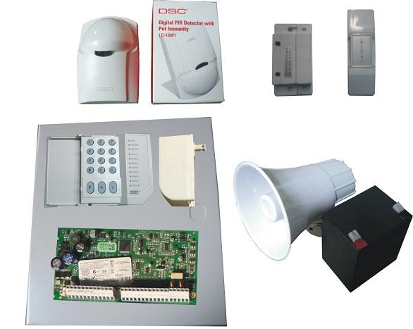 Éste moderno sistema básico de seguridad nos permite conectar deferentes tipos de sensores a un panel de control que supervisa el encendido de la sirena y donde se puede programar las claves de