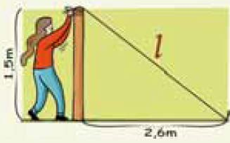 Ejemplo: Para sostener un poste de 1 5 m de alto, lo sujetamos con una cuerda atada a 2 6 m de la base del poste, como indica la figura. Cuál es la longitud de la cuerda?