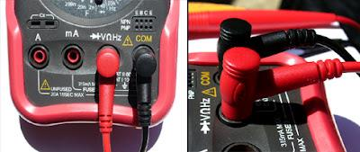 Conexión o Jack para el cable rojo con punta: para mediciones de voltaje (V), resistencia (Ω) y frecuencia (ma).