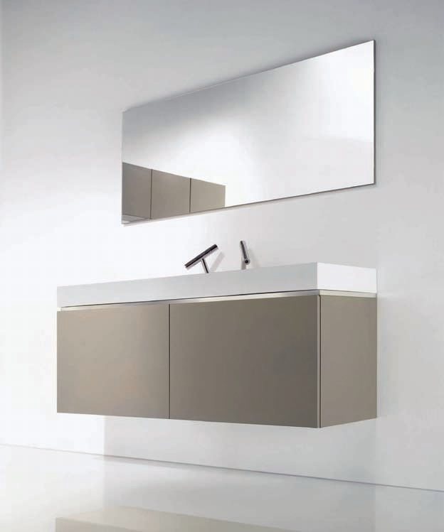 espejo mirror (140cm) mueble suspendido para doble seno lacado visón