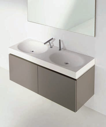 lavabo doble seno stonefeel blanco washbasin double sink white stonefeel (140 cm) mueble suspendido