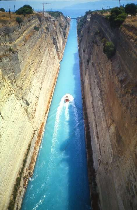 Canal de Corinto (Grecia) Ancho: 21 m y