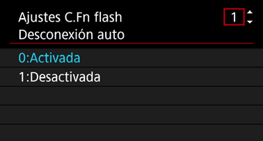 Control del flash desde la pantalla de menús de la cámara Ajustes de funciones personalizadas del flash Puede ajustar funciones personalizadas para la unidad Speedlite desde la pantalla de menús de