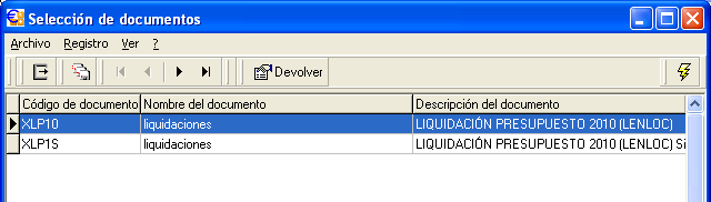 La ventana para seleccionar el tipo de liquidación (ordinaria o simplificada) es la siguiente: Elegimos el tipo de liquidación que queremos realizar Una vez grabado el registro se activan los botones