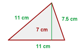 11 que: El área de un triángulo es la mitad del área de un paralelogramo: Ejemplo: Actividades resueltas Área triángulo base altura El área de un triángulo de base b = 7 cm y altura h = 5 cm es 17,5