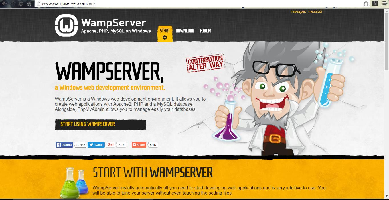 Instalación De WampServer Nuestro equipo utilizo el servidor Wampserver por su gran utilidad y sus beneficios, la forma fácil y sencilla de utilizarlo nos convenció de quedarnos con él.