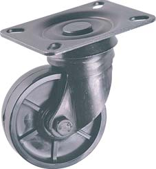 /21/22 SERIE ZEUS 1 kgs. : Giratorio de acero estampado de 2,5 m/m. de espesor con taladro liso pasador para tornillo ó platina base de sujeción horizontal.