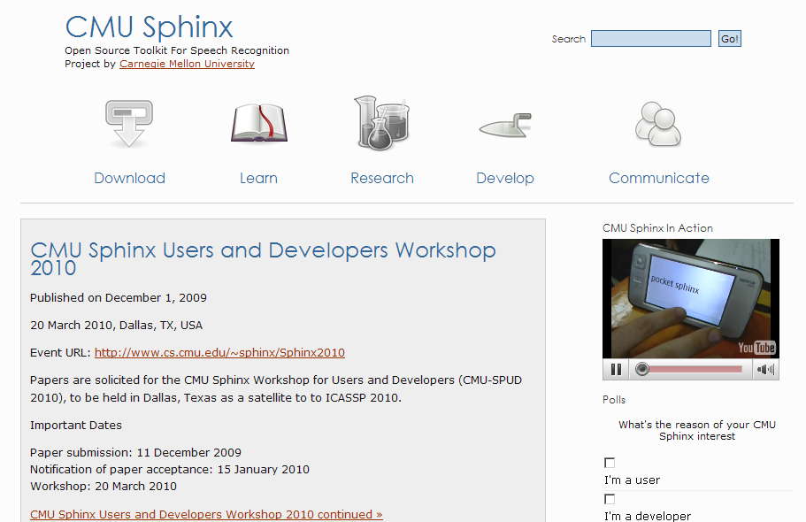 CMU Sphinx Código abierto, adaptable al español