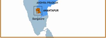 ÁREA GEOGRÁFICA DE TRABAJO Anantapur es la región del estado indio de Andhra Pradesh donde trabaja la Fundación. Tras el desierto de Rajasthan, es la segunda zona más árida de la India.