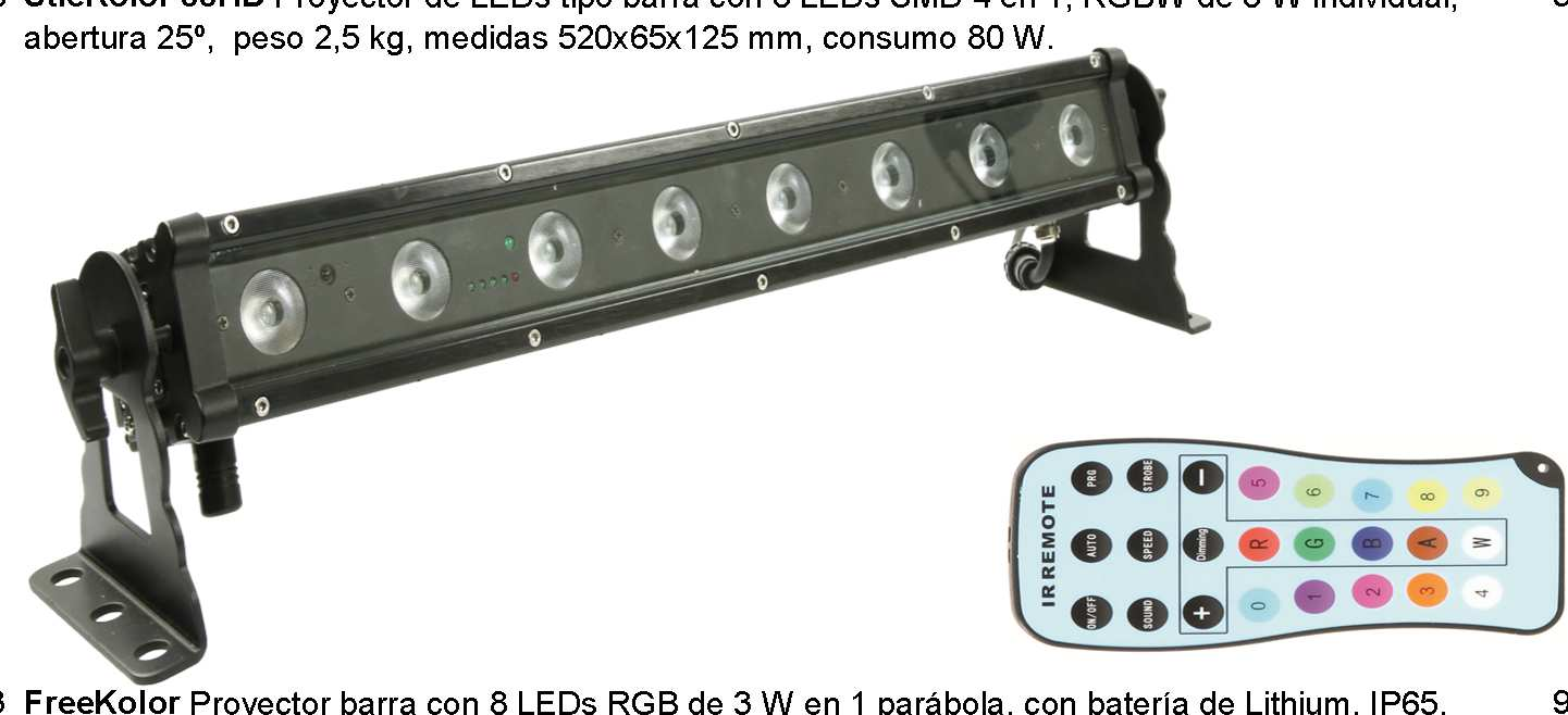 Proyectores de Leds ISW900275 BigKolor Proyector de LEDs tipo barra con 4 muy potentes LEDs SMD ( 4 en 1) RGBW de 40 W 1.414,29 individual, ideal para TV, teatro, abertura 15º, 3.