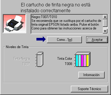 Sugerencias de impresión de Epson En el cuadro de texto de la parte inferior de la ventana Contador de Avance aparecen sugerencias para aprovechar al máximo el software de la impresora EPSON.