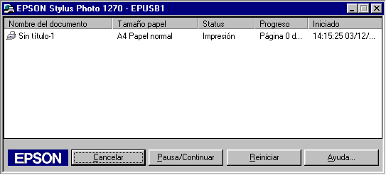 Utilizar EPSON Spool Manager EPSON Spool Manager es parecido al Administrador de impresión de Windows.