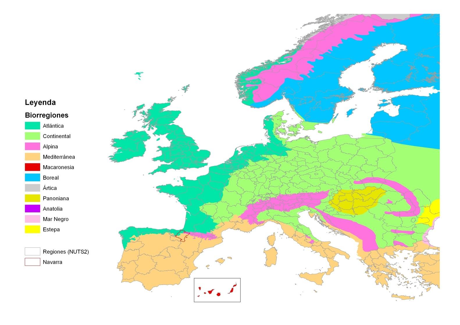 física Altimetría Relieve Población Clima Meteorología Suelo Biorregiones física - Biorregiones En Navarra, se encuentran las tres regiones biorregiones reconocidas en la parte de Europa