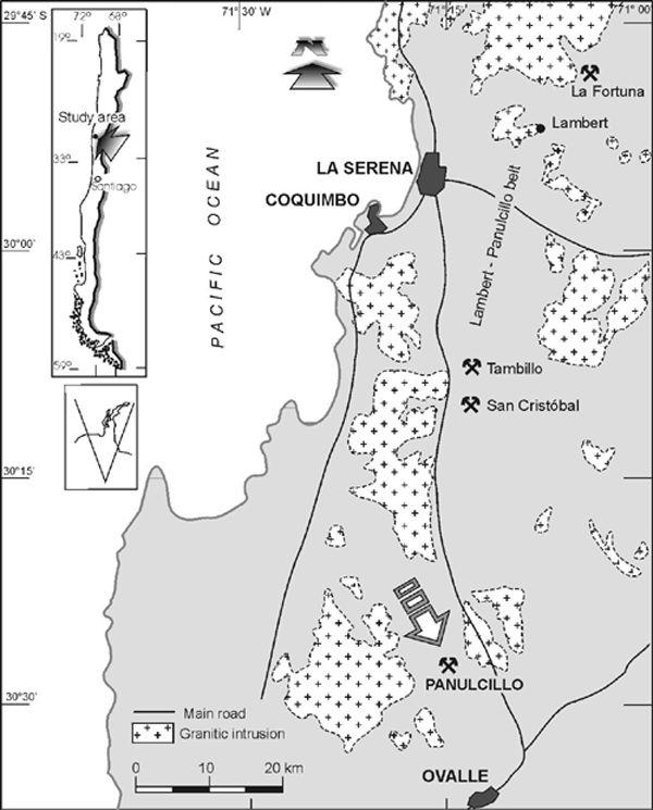 Depósitos tipo Skarn en Chile También existen skarn cupríferos en el distrito La Campana (V Región; hoy Parque Nacional La Campana); San Antonio y Panulcillo (IV Región; al NE y S de La Serena