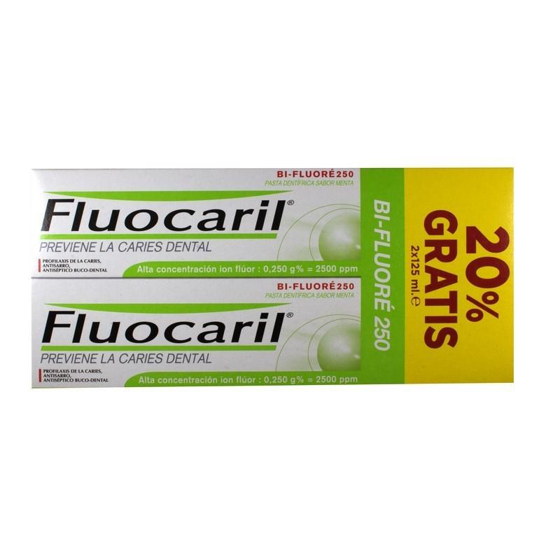 FLUOCARIL BI-FLUORE 250 PACK 2x125ML + 20% GRATIS Pack de dentífricos para una limpieza diaria en