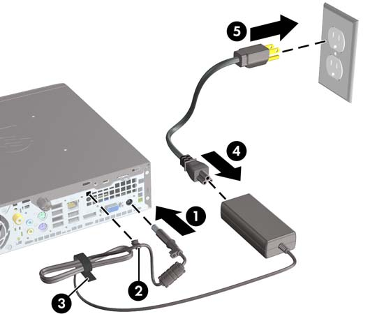 Conexión del cable de alimentación Al conectar la fuente de alimentación, resulta especialmente importante seguir los siguientes pasos para garantizar que el cable de alimentación no se suelta del