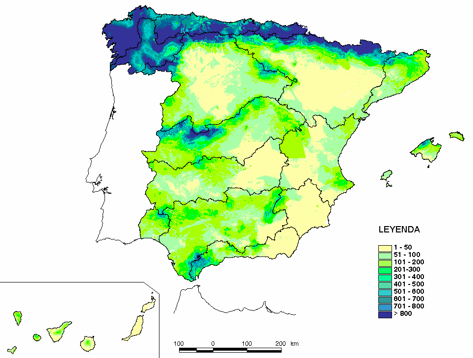 Mapas de resultados Precipitación, evapotranspiración