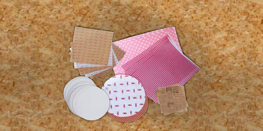 Láminas de papel que resisten altas temperaturas y que protegen las latas de horneo evitando el engrasado y enharinado.