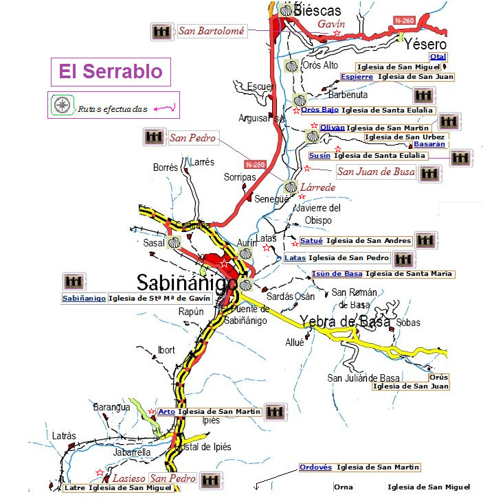 Llegamos desde Huesca por la N 260 hasta Biescas, desde donde iniciaremos esta ruta.