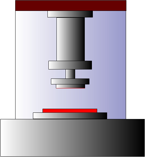 PRÀCTICA 1 La figura de la dreta representa una premsa dedicada a l estampat d objectes diversos, que realitza un recorregut vertical d anada i tornada.