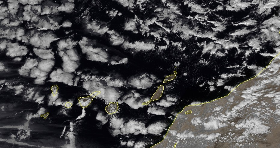 87 Imagen del satélite Meteosat 8 (visible): 27 de noviembre 12 h UTC La imagen nos indica nubosidad en la región de Canarias.