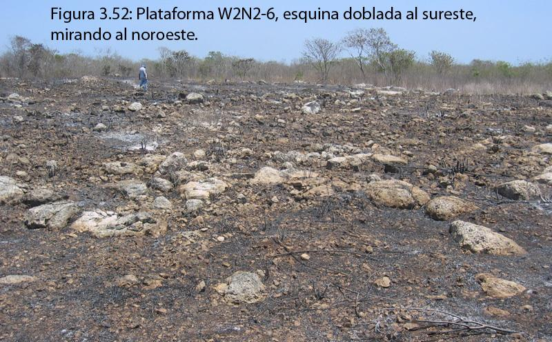 plataforma W2N2-3, no se encontraron cimientos de superestructuras arriba de la plataforma.