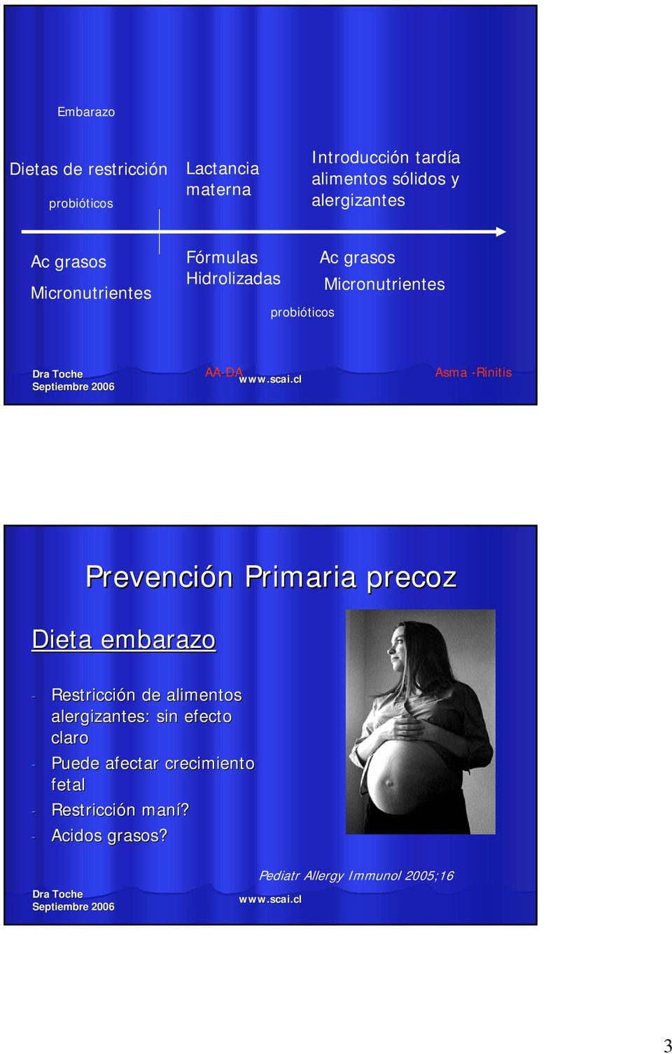 Asma -Rinitis Prevención n Primaria precoz Dieta embarazo - Restricción n de alimentos alergizantes: : sin
