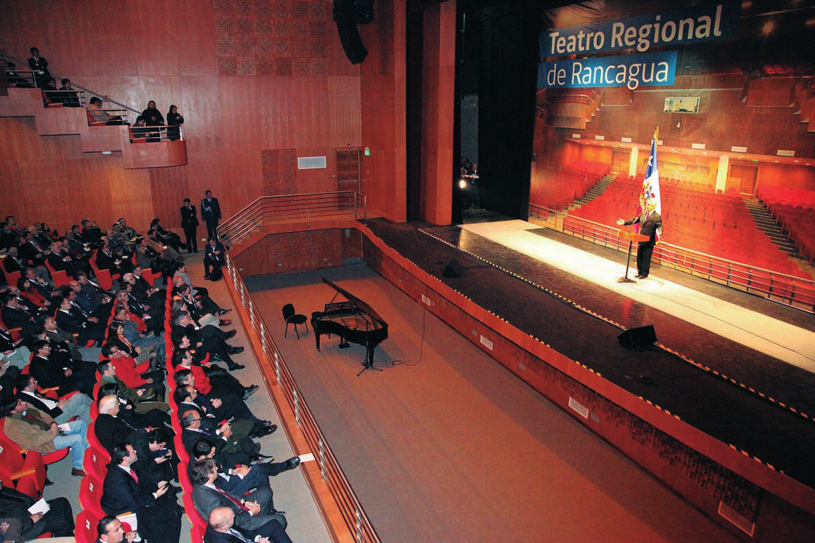 Las obras de construcción del nuevo Teatro Regional de Rancagua fueron inauguradas el 18 de julio de 2013, por el Presidente Sebastián Piñera.