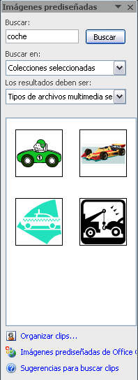 Imágenes prediseñadas: Excel cuenta con un catálogo de imágenes que se pueden localizar a través del botón Imágenes prediseñadas Insertar.