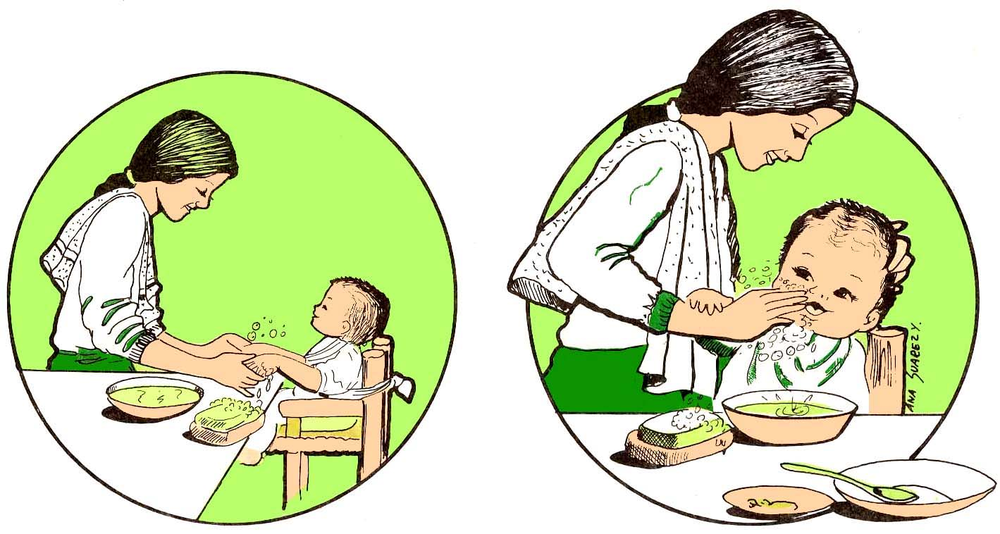 Higiene del niño antes y después de darle los alimentos Estas sencillas prácticas de Higiene del niño