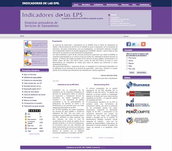 uevo benchmarking regulatorio de las EPS 125 Figura Nº 1: Portal de indicadores de las EPS www.sunass.gob.