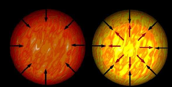 Aquí vemos la superficie del Sol en falso color. Las manchas solares son amarillas, aunque normalmente serían manchas oscuras. Estas manchas suelen medir más de 30.