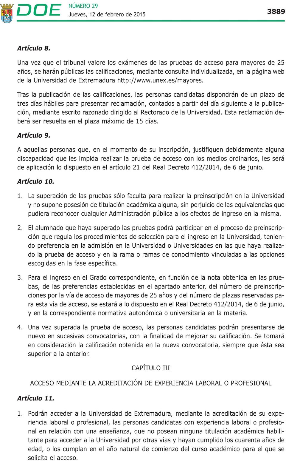 Universidad de Extremadura http://www.unex.es/mayores.