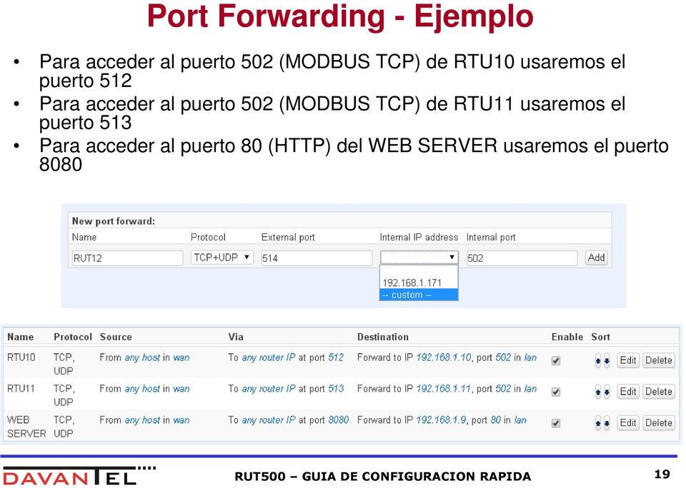 de RTU11 usaremos el puerto 513 Para acceder al puerto 80 (HTTP) del