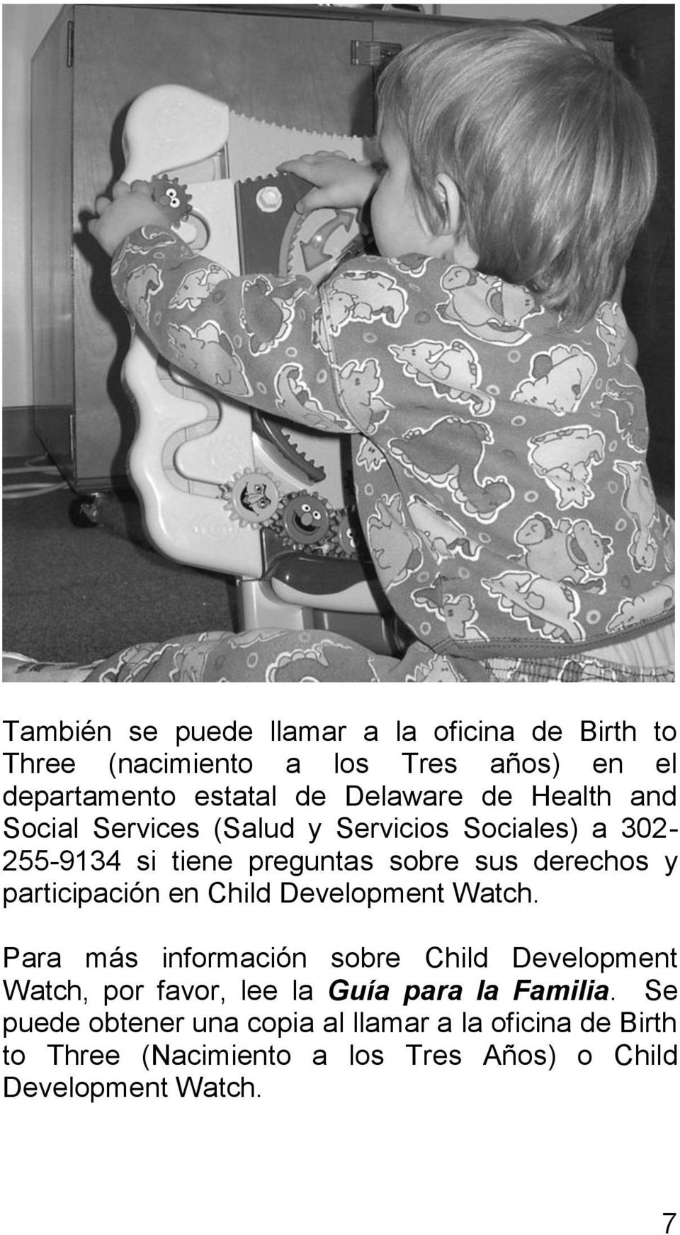 participación en Child Development Watch.