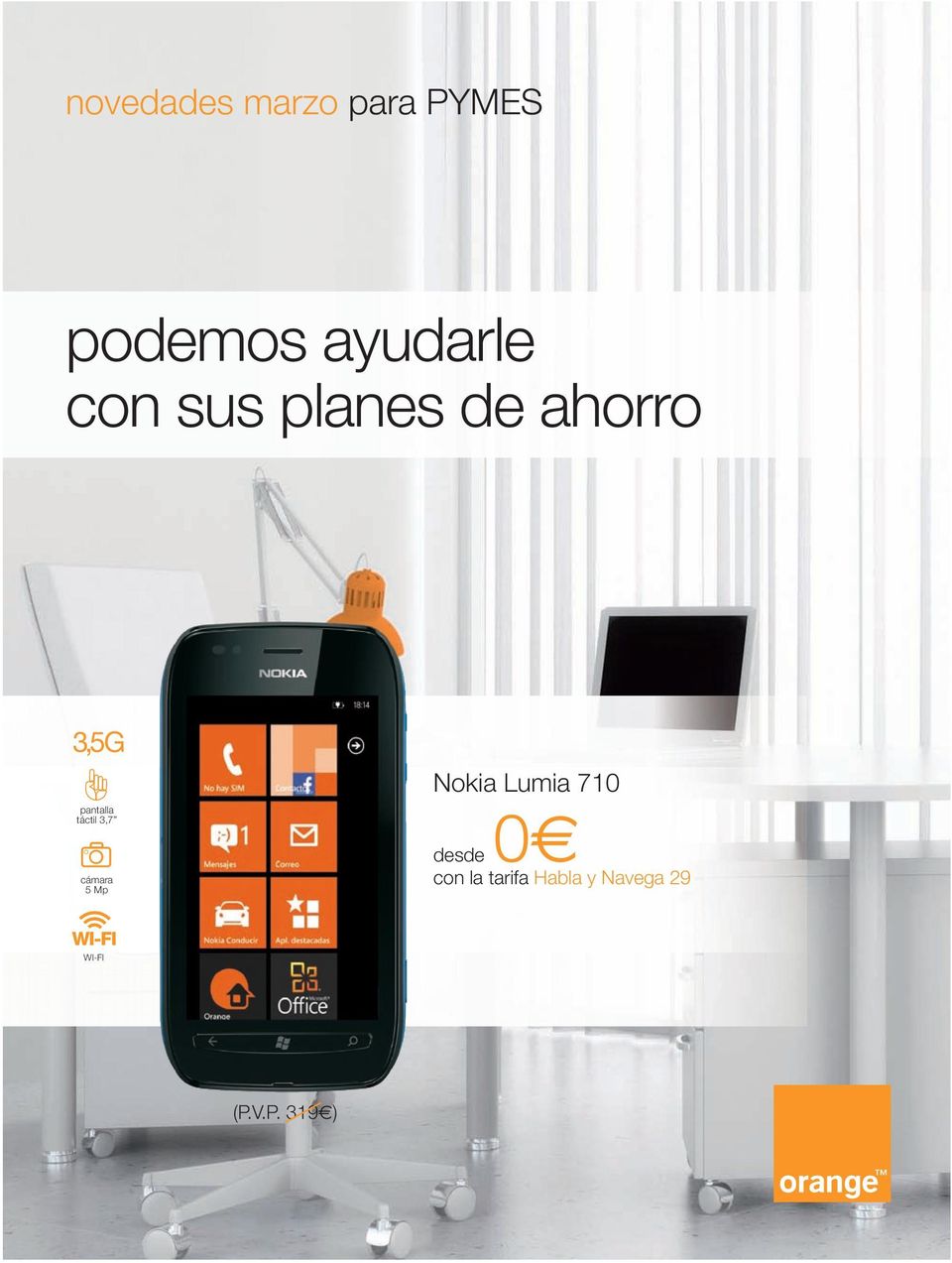 pantalla táctil 3,7 Nokia Lumia 710 desde