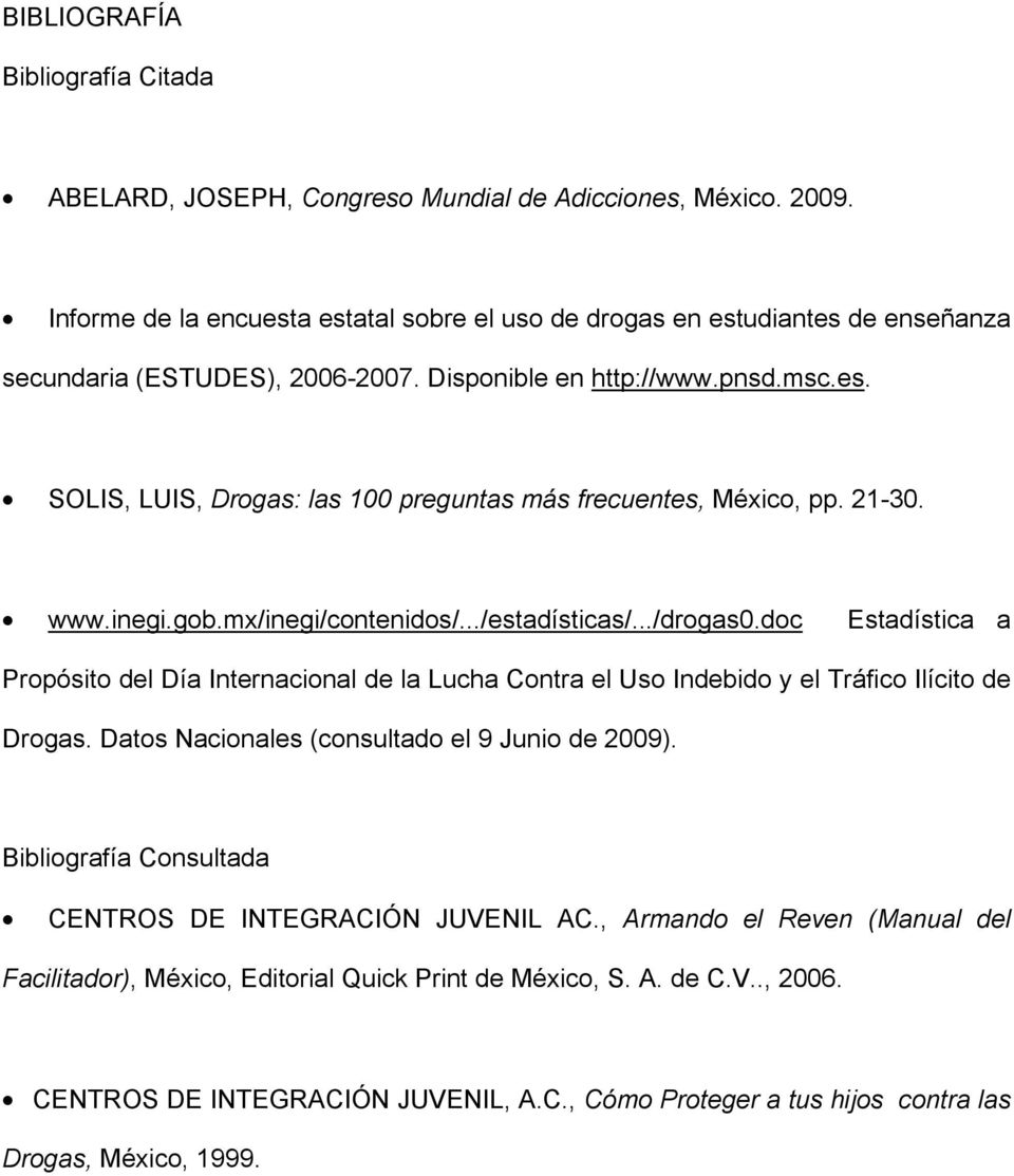 ABELARD, JOSEPH, Congreso Mundial de Adicciones, México Informe de la encuesta estatal sobre el de en estudiantes de enseñanza - PDF Descargar libre