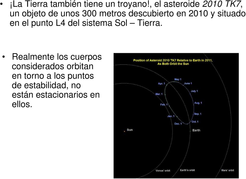 en 2010 y situado en el punto L4 del sistema Sol Tierra.