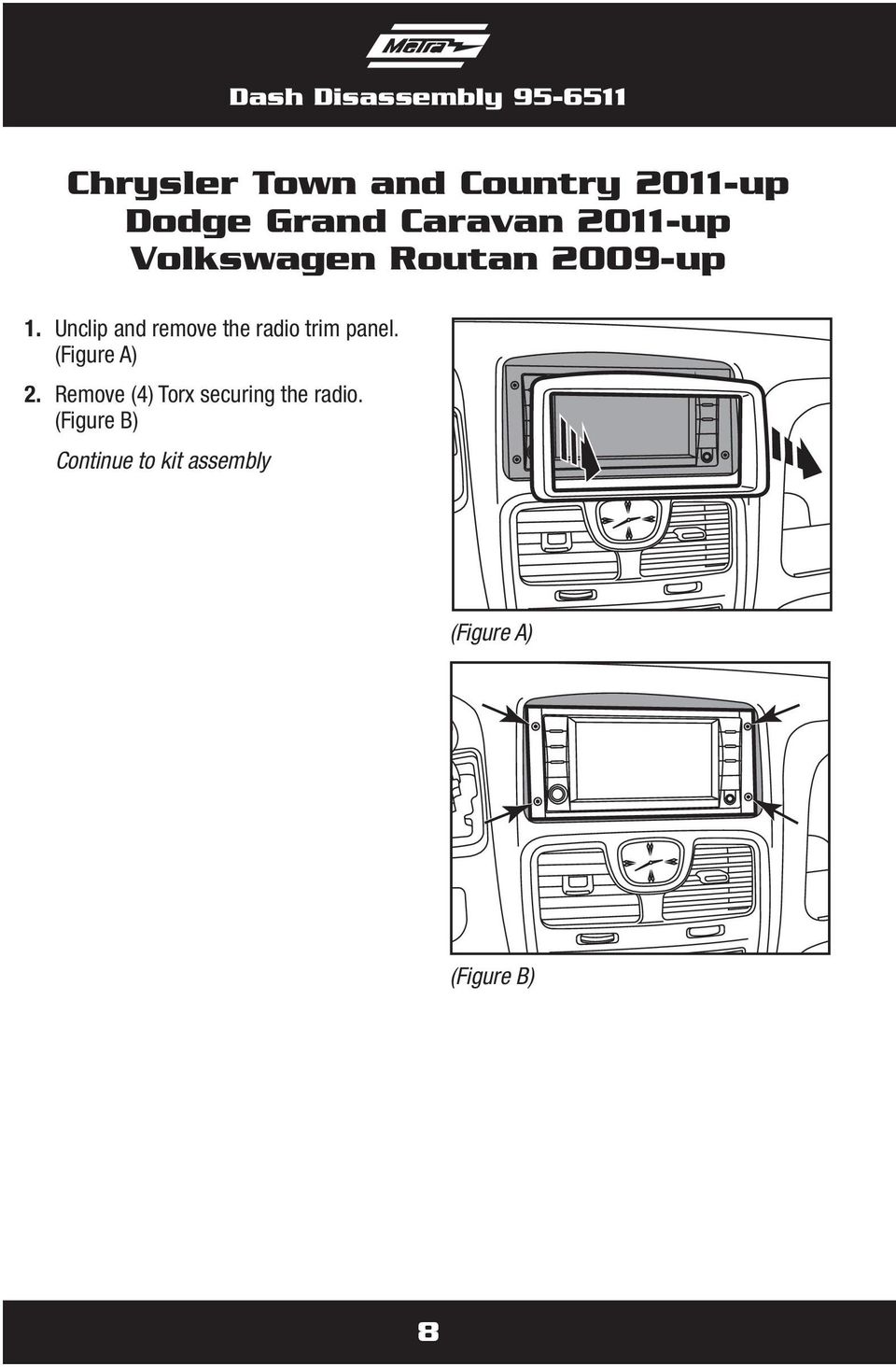 Unclip and remove the radio trim panel. (Figure A) 2.