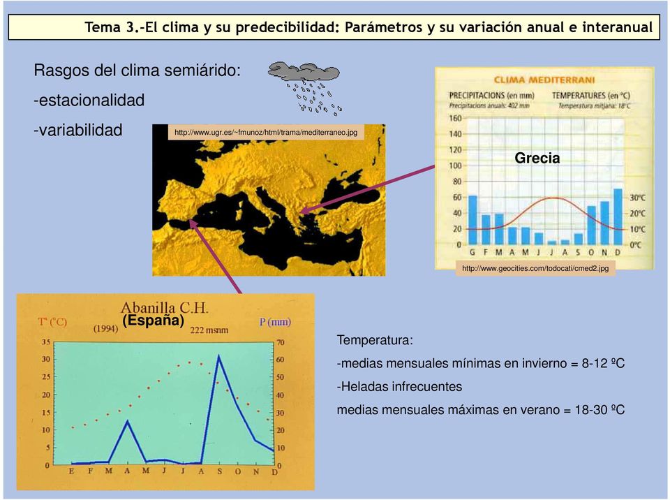 semiárido: -estacionalidad -variabilidad http://www.ugr.es/~fmunoz/html/trama/mediterraneo.