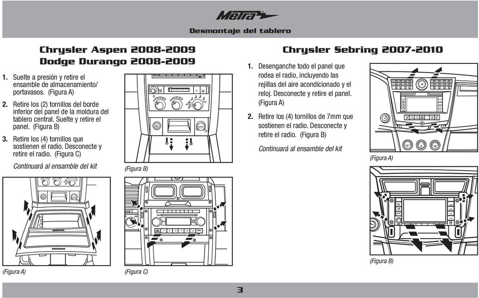 (Figura C) Continuará al ensamble del kit 1 2 3 4 5 6 12 9 3 6 Chrysler Sebring 2007-2010 1.