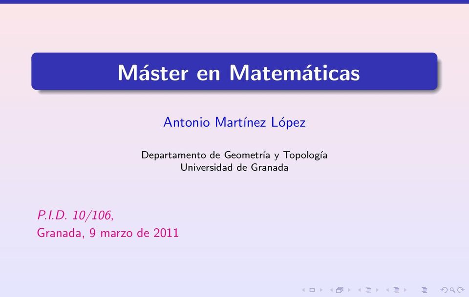 Geometría y Topología Universidad de