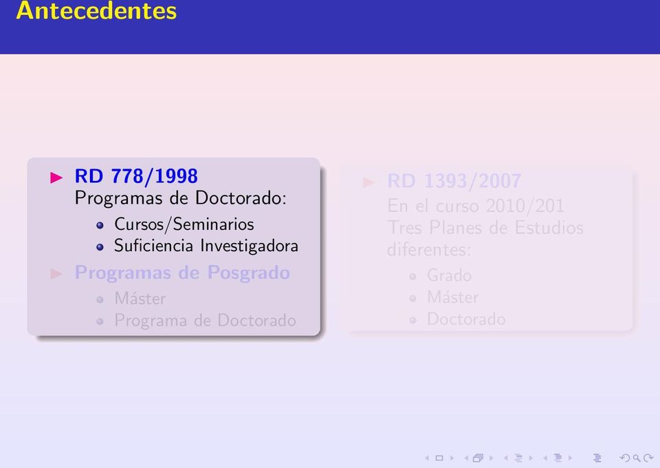 Posgrado Máster Programa de Doctorado RD 1393/2007 En el